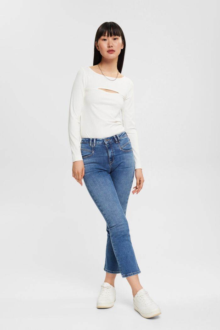 Cropped flared jeans med stretch