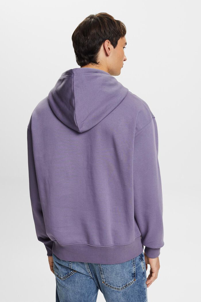 Sweatshirt med hætte og syet logo, LAVENDER, detail image number 3
