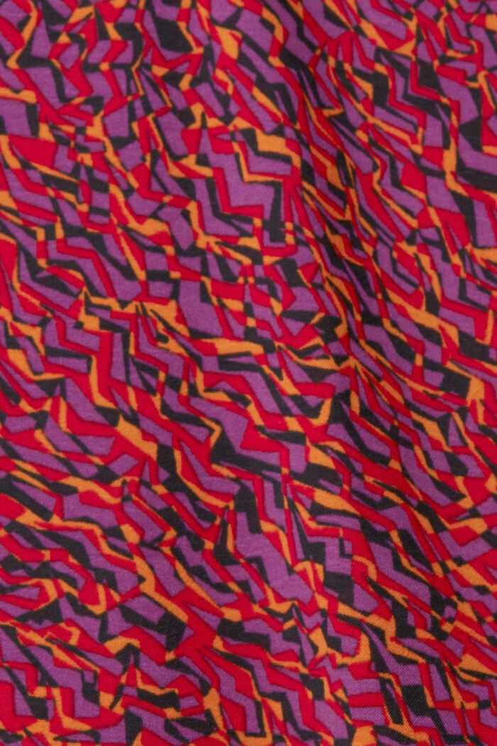 Mønstret minikjole med cut-out, DARK RED, detail image number 6