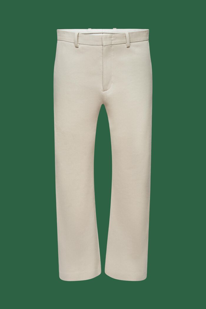 Bukser i strikket piqué-jersey, BEIGE, detail image number 7