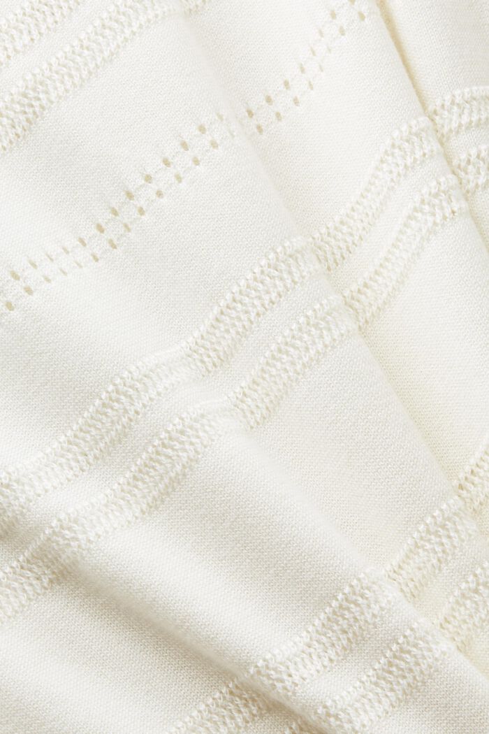 Strikket sweater med korte ærmer, OFF WHITE, detail image number 4