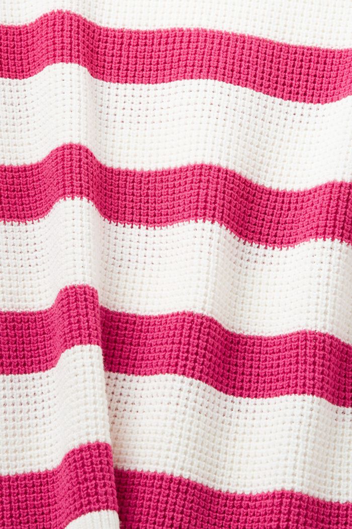 Stribet pullover i strik med cropped ærmer, OFF WHITE, detail image number 5