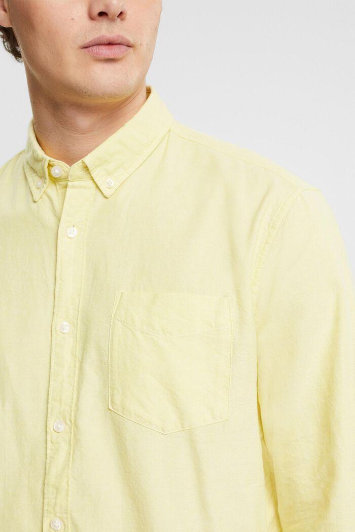 Skjorte med button down-krave, BRIGHT YELLOW, detail image number 2