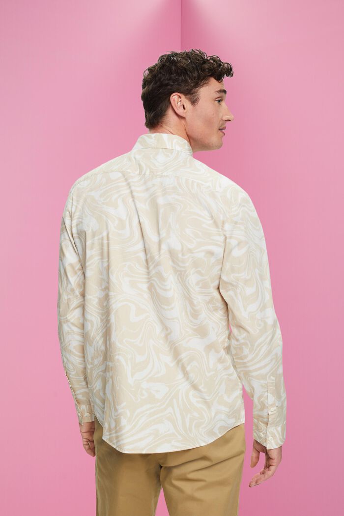 Skjorte med bølget retro-print, OFF WHITE, detail image number 3