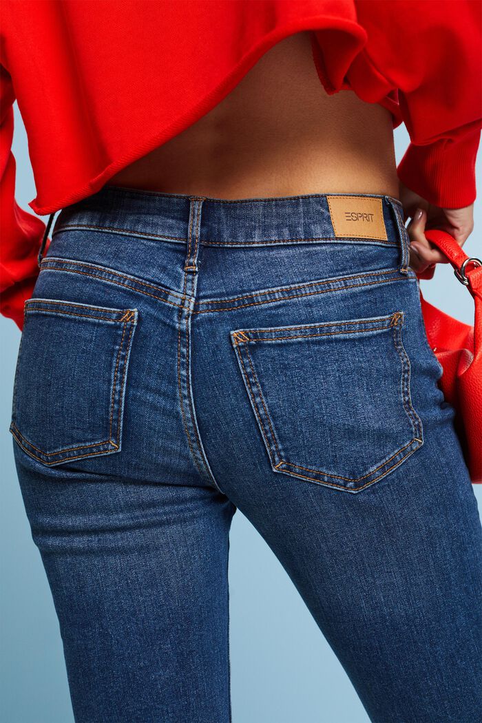 Bootcut-jeans med mellemhøj talje, BLUE MEDIUM WASHED, detail image number 4