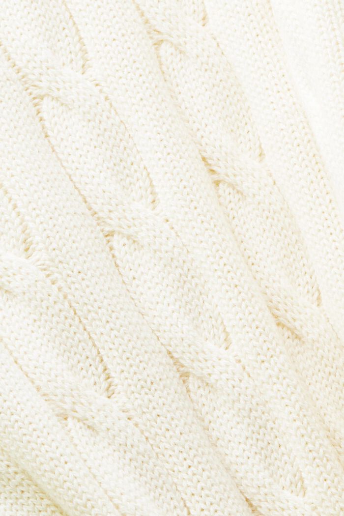 Kabelstrikket sweater med V-hals, ICE, detail image number 5