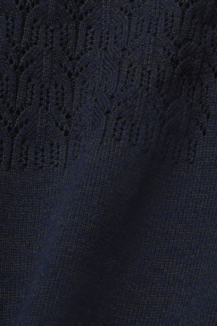 Mouliné-sweater med korte ærmer, NAVY, detail image number 5