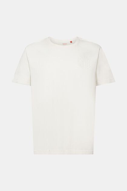 T-shirt med syet logo, 100 % bomuld