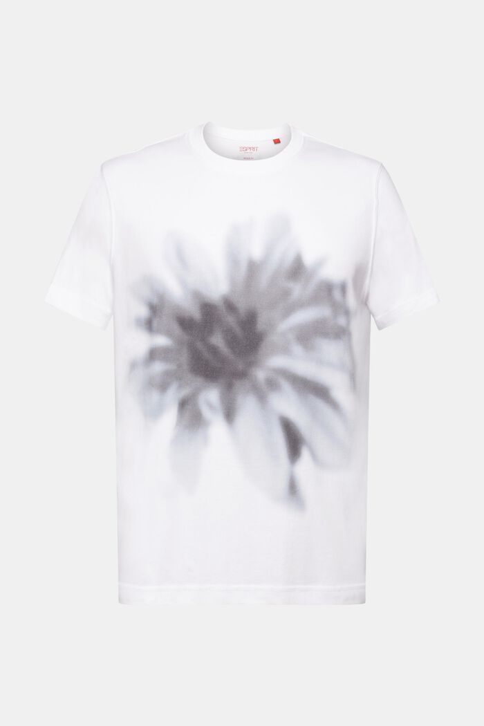 T-shirt i pimabomuld med print, WHITE, detail image number 6
