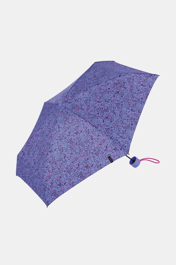 Paraply i lommestørrelse med blomsterprint, ONE COLOR, detail image number 0