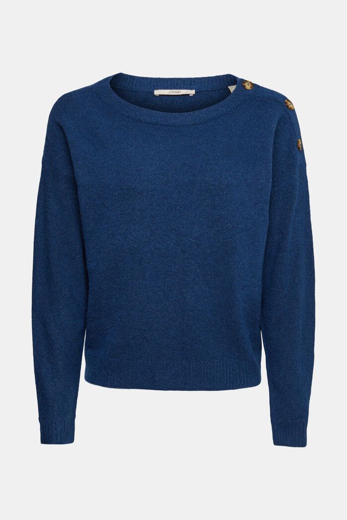 Med uld: stribet pullover, NEW PETROL BLUE, detail image number 2