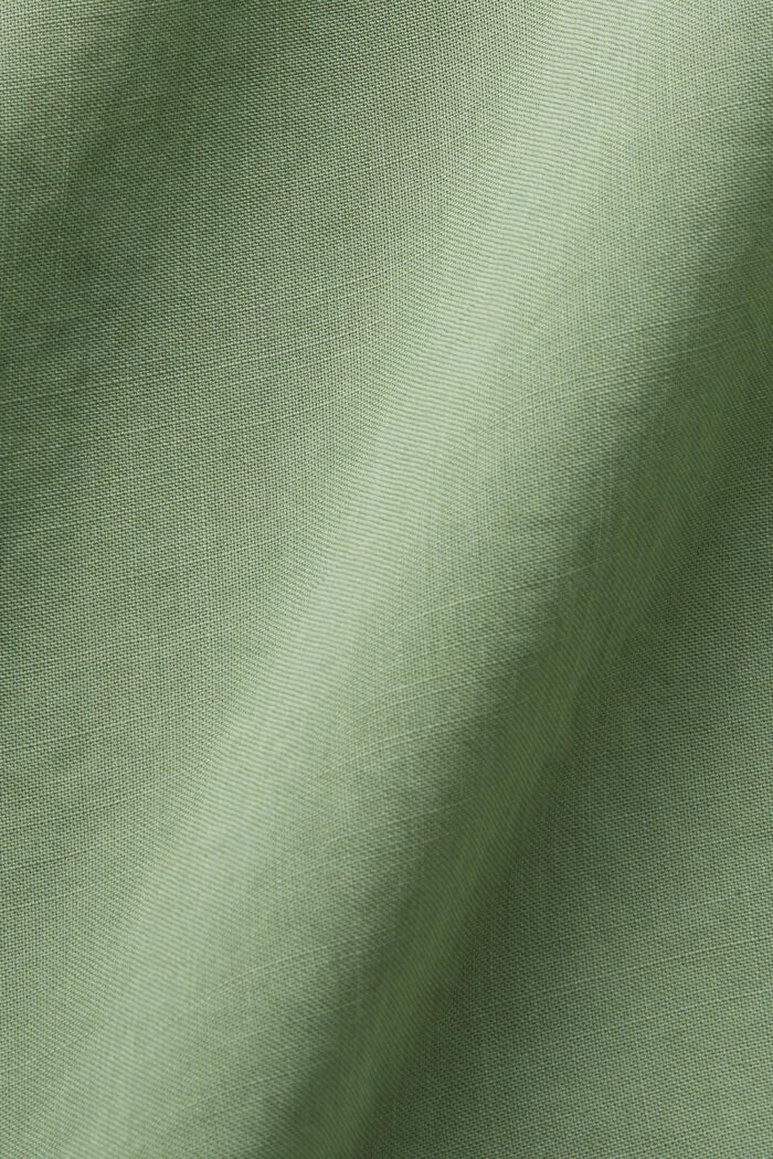 Ærmeløs bluse med elastisk krave, PALE KHAKI, detail image number 4