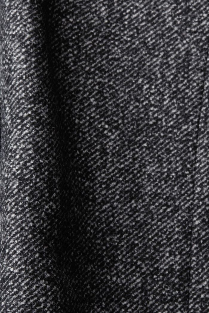 Polstret frakke i uldmiks med aftagelig inderside, ANTHRACITE, detail image number 4