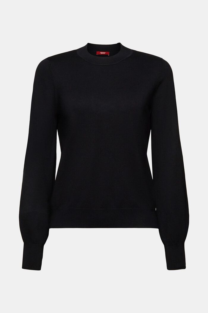 Stribet sweater med rund hals, BLACK, detail image number 7