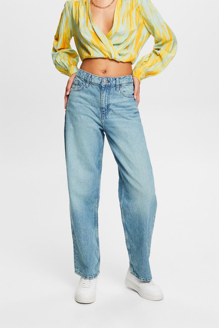 Løstsiddende retro-jeans med lav talje, BLUE LIGHT WASHED, detail image number 0