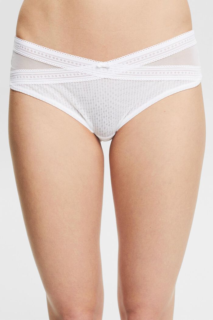 hipster-shorts med mønstrede blonder, WHITE, detail image number 2