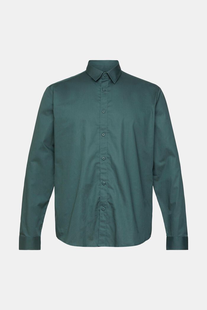 Skjorte i bæredygtig bomuld, DARK TEAL GREEN, detail image number 2