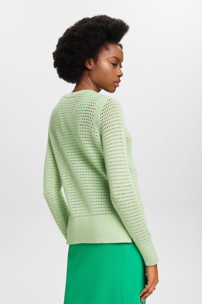 Sweater i mesh, LIGHT GREEN, detail image number 2