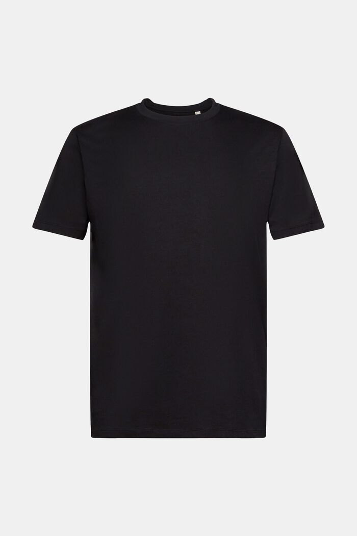 Jersey-T-shirt med rund hals, BLACK, detail image number 6