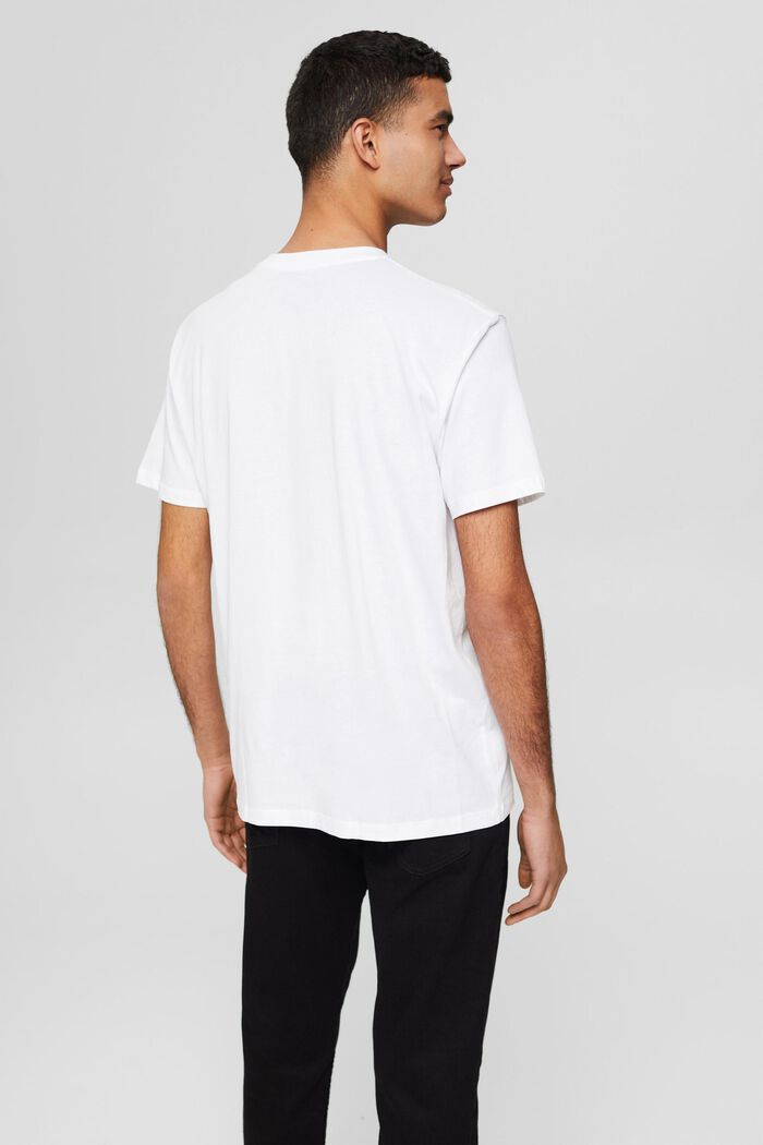 Jersey-T-shirt med logo, 100% bomuld, WHITE, detail image number 3