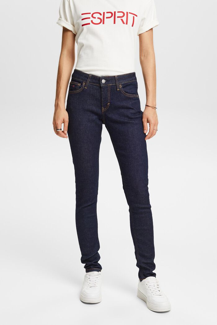 Skinny jeans med mellemhøj talje, BLUE RINSE, detail image number 0