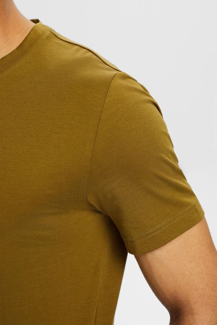 Jersey-T-shirt i økologisk bomuld, OLIVE, detail image number 3