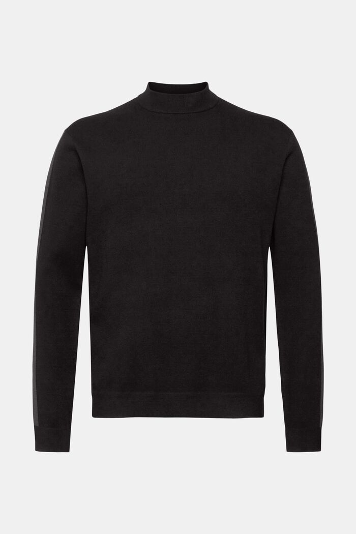 Sweater med mock-rullekrave, LENZING™ ECOVERO™, BLACK, detail image number 6