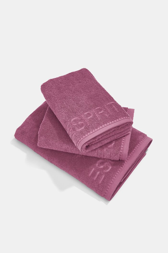 Med TENCEL™: Håndklædesæt af frotté med 3 stk., BLACKBERRY, overview