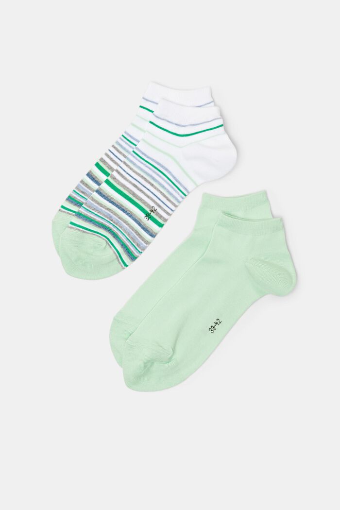 2-pak sokker i økologisk bomuld, GREEN/OFF WHITE, detail image number 0