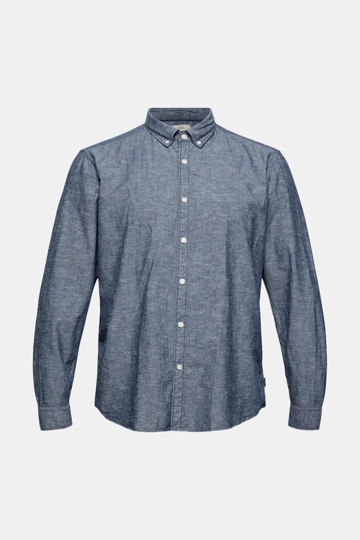 Hør/økologisk bomuld: button-down-skjorte