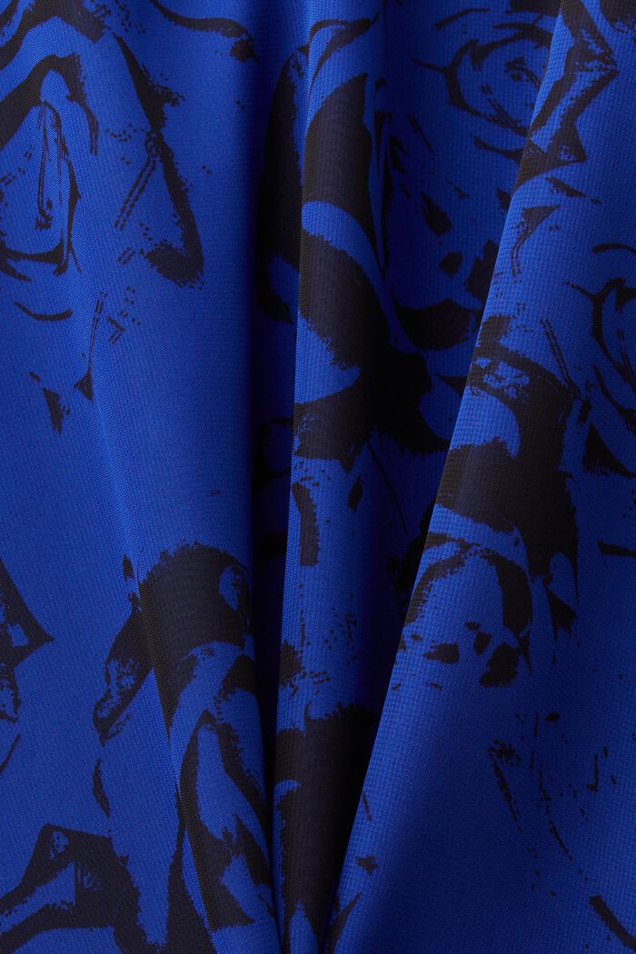 Maxi-kjole i chiffon med V-hals og print, BRIGHT BLUE, detail image number 6