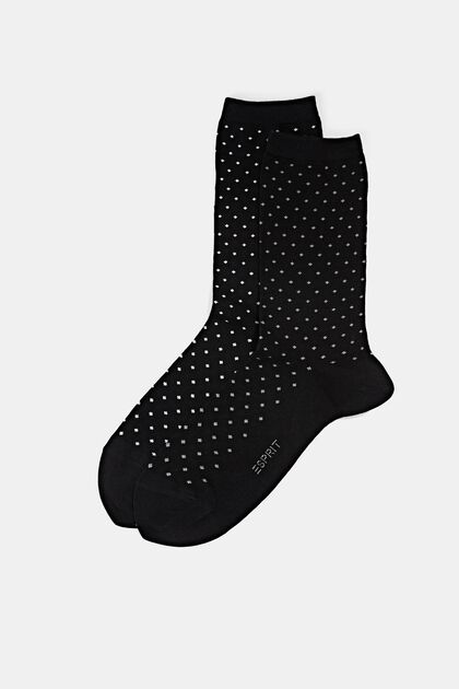 2-pak polkaprikkede sokker, økologisk bomuld