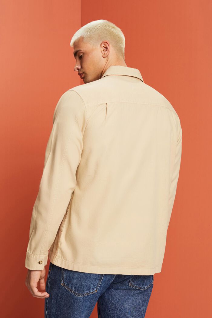 Twill-overshirt, 100 % bomuld, SAND, detail image number 3
