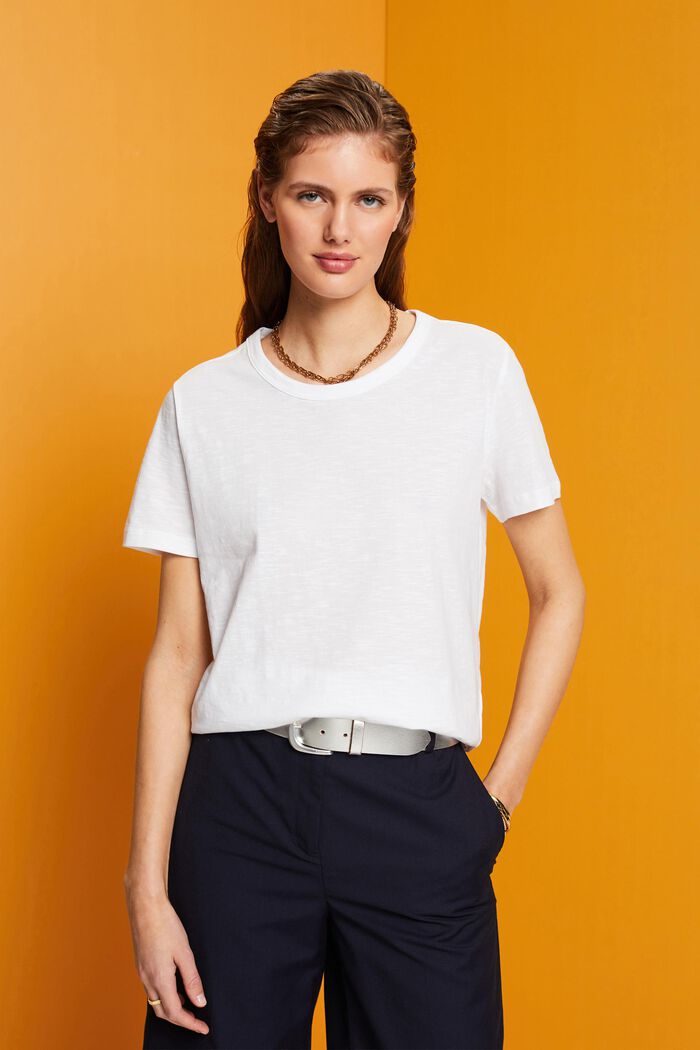 T-Shirt aus Jersey, 100% Baumwolle, WHITE, detail image number 0