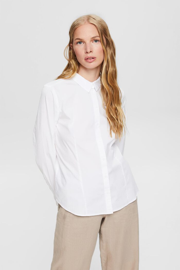 Taljeret skjortebluse, WHITE, detail image number 0