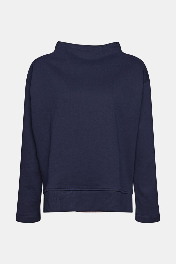 Sweatshirt med ståkrave, 100% bomuld, NAVY, detail image number 6