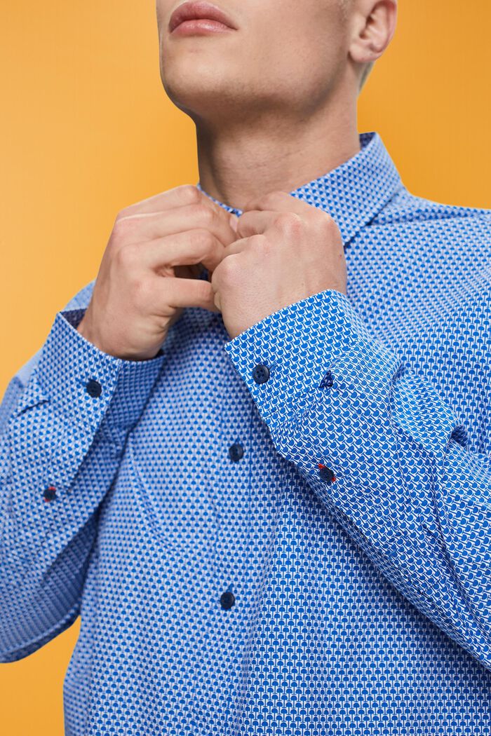 Skjorte i slim fit med allover-mønster, BLUE, detail image number 2