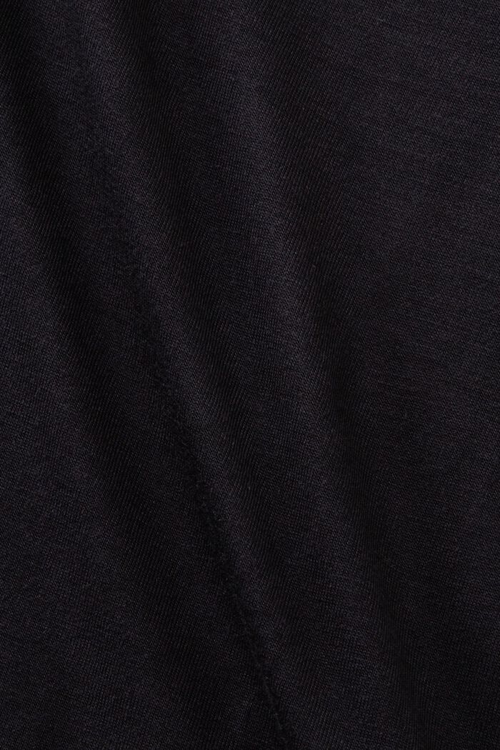 Langærmet jerseytop med vandfaldseffekt, BLACK, detail image number 5