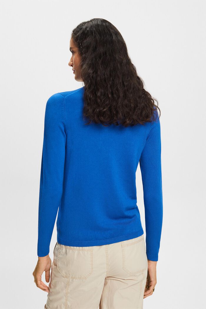 Langærmet sweater med rullekrave, BRIGHT BLUE, detail image number 3