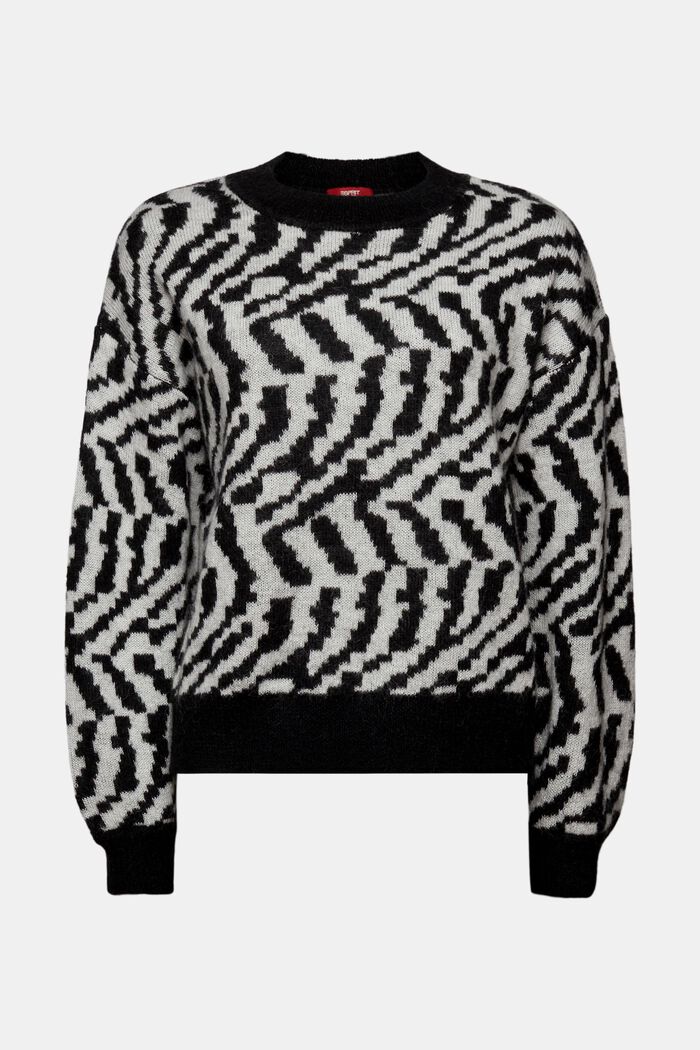 Sweater i uld-/mohairmiks, BLACK, detail image number 5