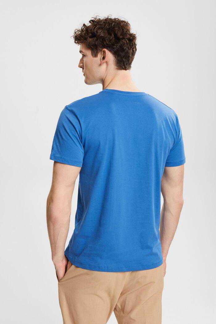 T-shirt i bæredygtig bomuld med V-hals, BLUE, detail image number 3