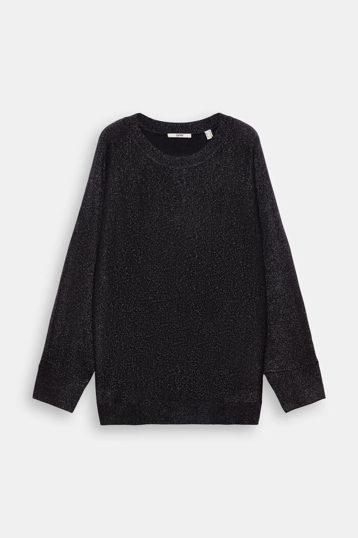 CURVY sweater med glimmereffekt, BLACK, detail image number 6