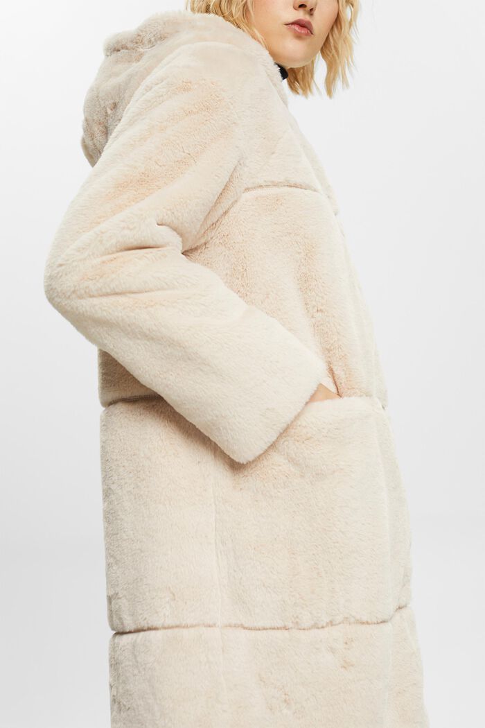 Frakke i pelslook med hætte, ICE, detail image number 2