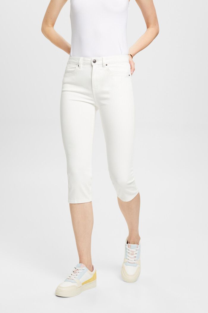Capri-jeans med mellemhøj talje, WHITE, detail image number 0