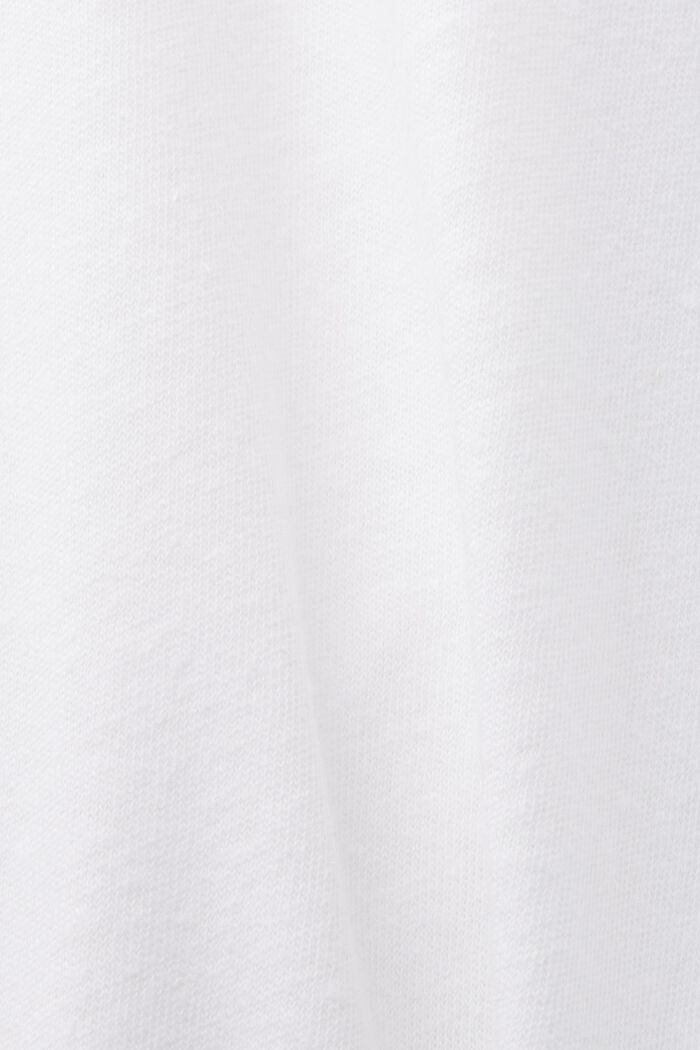 T-shirt i hør-/bomuldsmiks, WHITE, detail image number 5