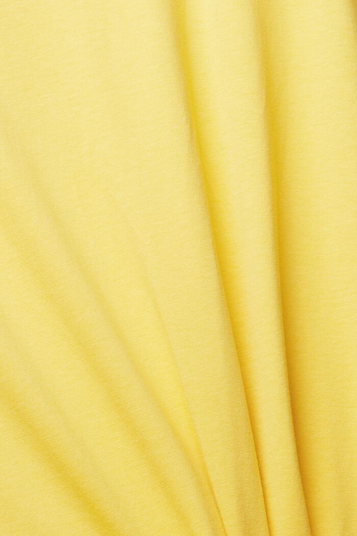 Ensfarvet T-shirt, YELLOW, detail image number 4