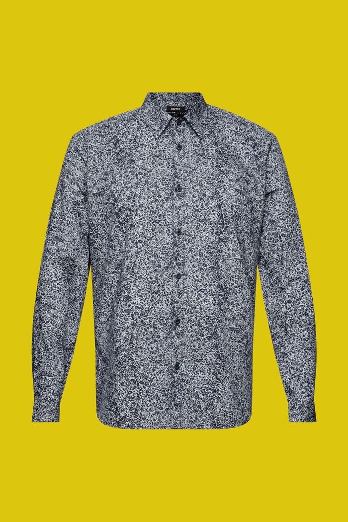 Mønstret skjorte, 100 % bomuld, NAVY, detail image number 5
