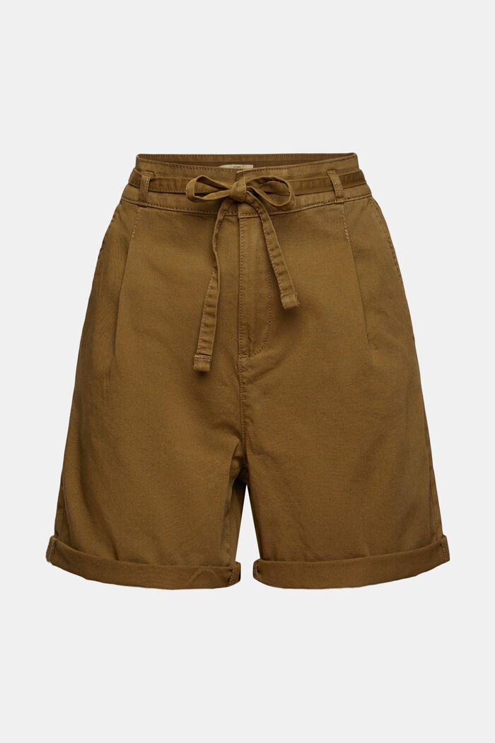 Højtaljede shorts i 100% pimabomuld