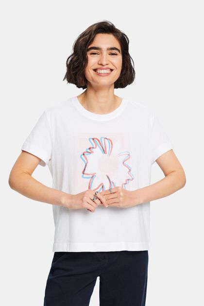 Jersey-T-shirt med print foran