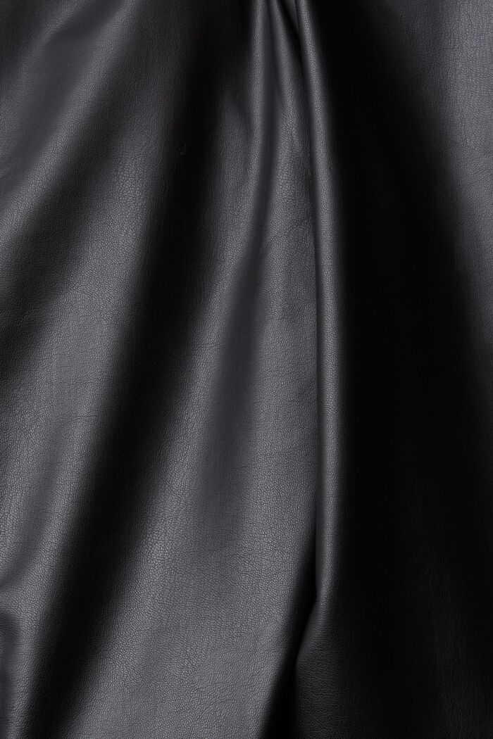 Leggings i imiteret læder med høj talje, BLACK, detail image number 0